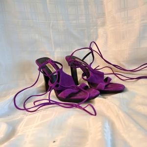 Pair Sexy Strappy Purple Heels